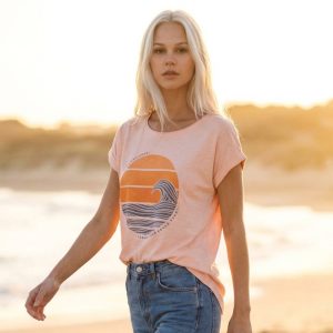 Ladies Sunset Tee - Pink